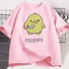 Psicopato T-Shirt Herren Damen Süße Ente mit Messer T-Shirt Lässig Kurzarm Baumwolle Bedruckt Rundhals T-Shirt Streetwear Locker
