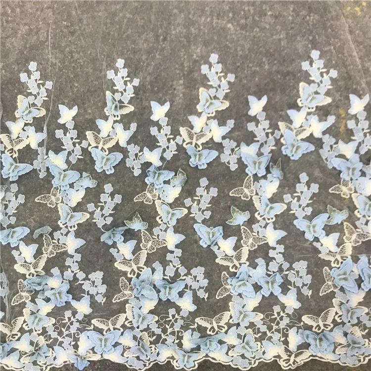 3D Hand-embroidered Cloth for Wedding Fabric Butterfly Embroidery Fabric DIY  for Dress Water-soluble Mesh Embroidery Lace