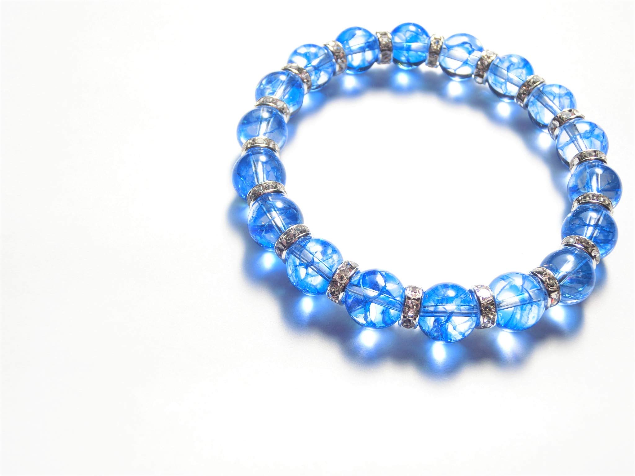 

Crack Quartz Power Stone Bracelet for Natural Stone Set with Pebbles and 18cm [Fully Purified] Men, [Purification Quartz] Kanoishi (Men s Medium, синій