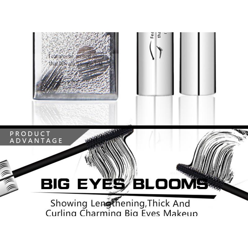 QiBest Makeup Silver Tube Big Eyes Mascara Long, Curly, Waterproof and Non-Smudge