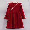 Girls' Red Princess Dress for Autumn/Winter - Christmas & Chinese New Year