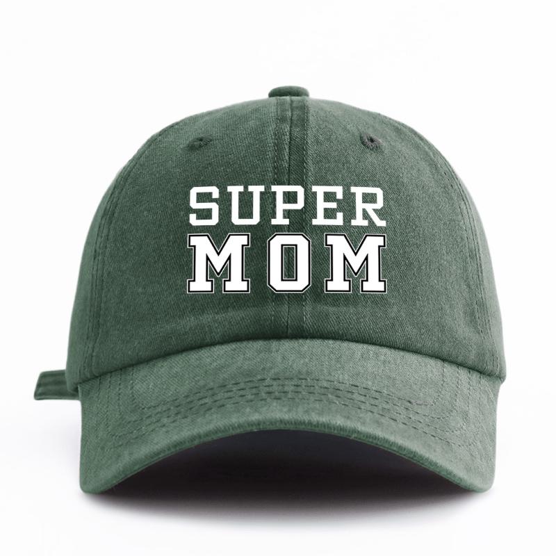 

1 Pc SUPER DAD Print Washed Baseball Cap,Classic Casual Stylish Vintage Adjustable Size Lightweight Versatile Dad Hat for Party Adjustable