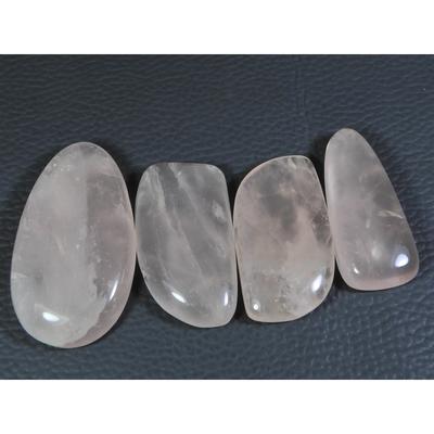 4Pcs Natural Baby Pink Rose Quartz Fancy Cabochon Loose Gemstone Lot 213Cts. A-758