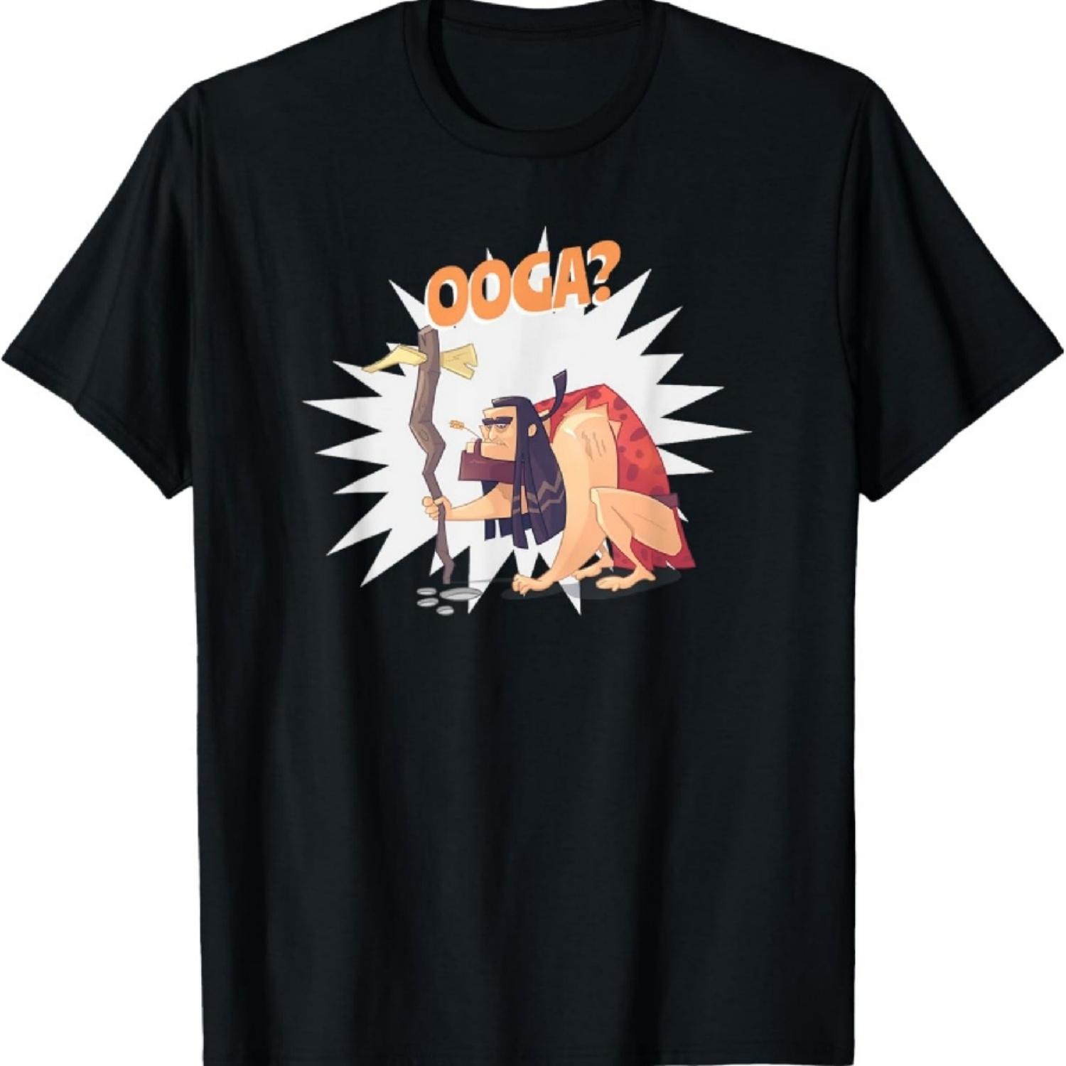 

Funny cave man from the stone age with club axe T-Shirt XXXXXL чорний