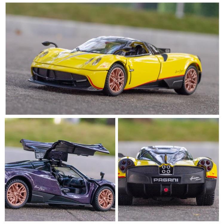 Pagani Huayra Dinastia Supercar Simulation Druckguss- und Spielzeugfahrzeuge Geräusche und Licht Rückziehauto 1:32 Legierungskollektionsmodell