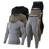 Men's Thermal Underwear Set Winter Autumn Long Johns with Arm Logo Print Crew Neck Base Layer