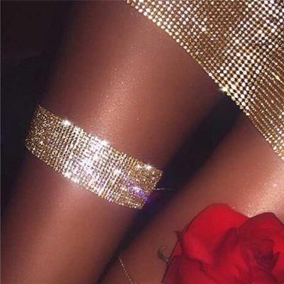 Sparkling CZ Leg Chain for Women One Piece Single Bling Rhinestone Thigh Chain Sexy Body Accessories Dance Party Jewelry