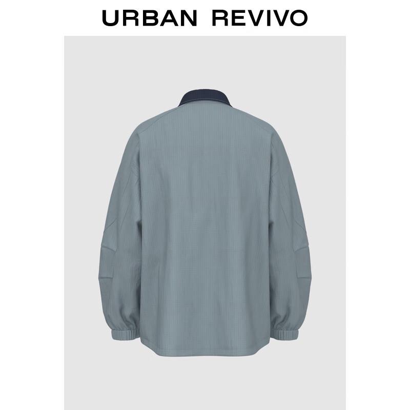 UR Men s Autumn Plaid Color-Block Lapel Overshirt L (XL-XXL)