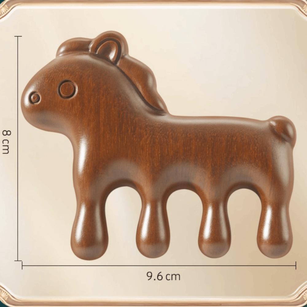 

Hair Care Cute Pony Wooden Comb Thickened Portable Massage Comb Compact Anti-static Pony Comb Daily Grooming