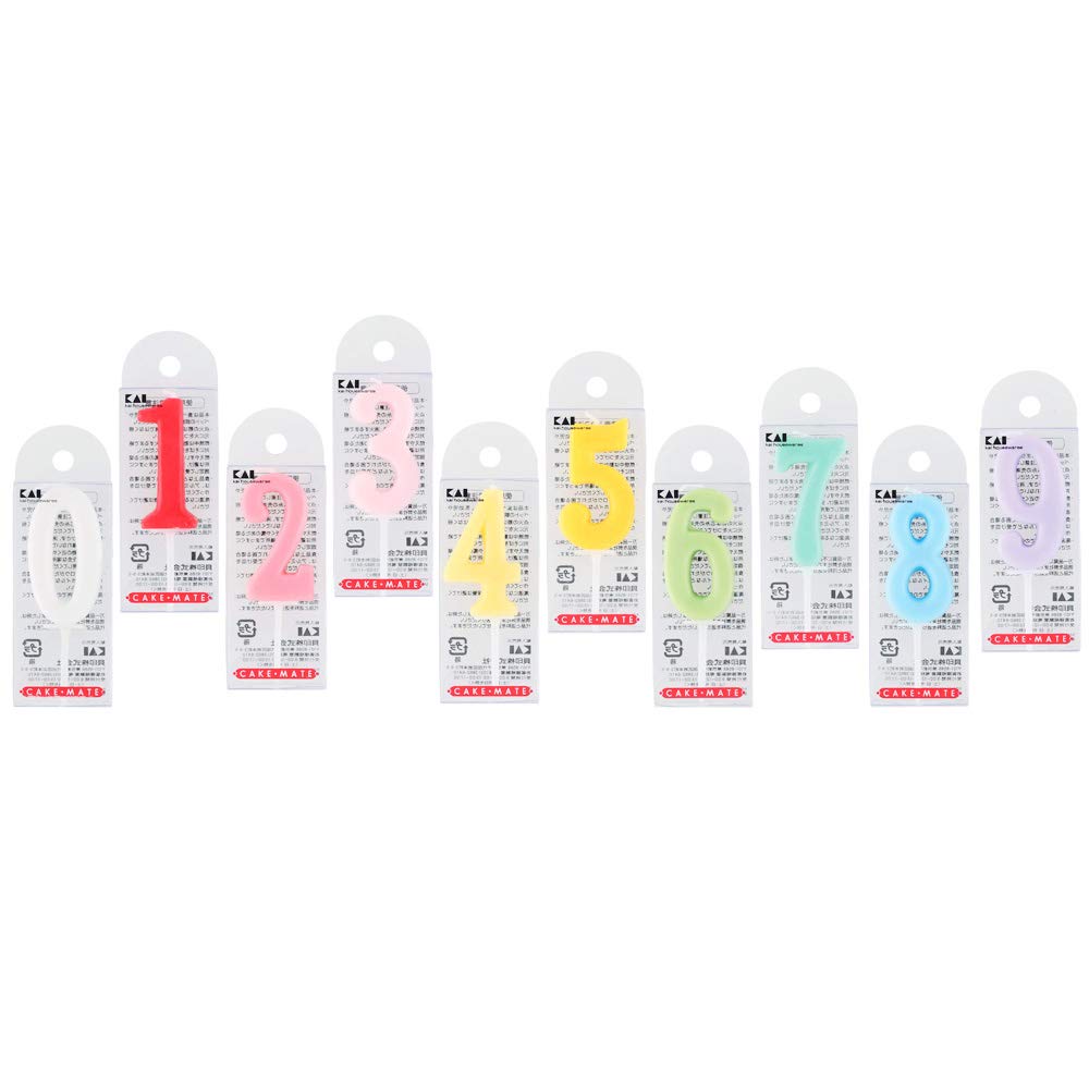 KAI Corporation Candle Set (Numbers 0-9, 10 pieces) DL6001-DL6009 DK6001-DL6009