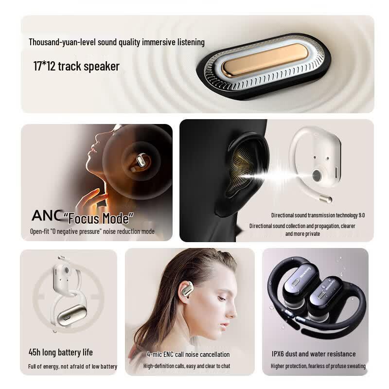 Newmine R7 Directional Bone Conduction Open-Ear Bluetooth Sport Earbuds