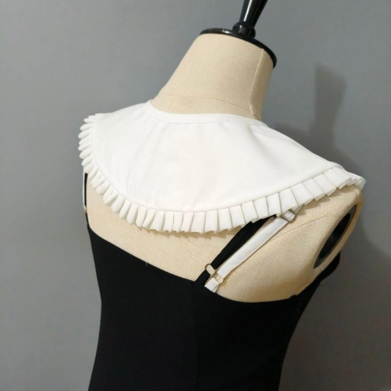 Pleated Collar Girls Detachable Victorian Collar Lapel Preepy Look Cosplay Victorian Pleated Shawl Collar