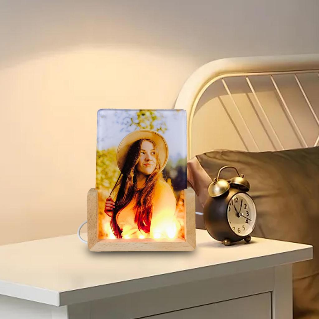 Led Picture Frame Sublimation Acrylic Night Lights Blank Display Stand Crafts Decoration For Home Birthday Christmas Women