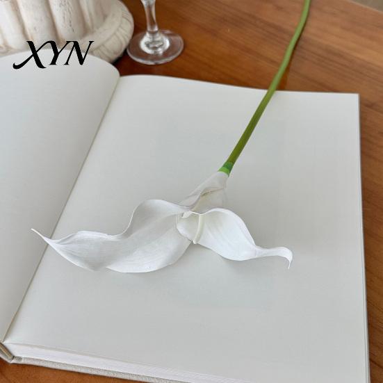 EVA Material Flowers Artificial Calla Lily Flowers, Flexible Branches Realistic Faux Flower, Soft Touch Fake Lilies for Home Wedding Decor Single Stem