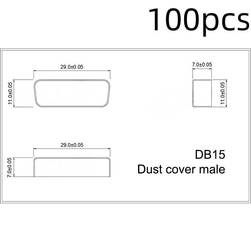 100Pcs DB9/15/25 Dust Caps Transparent VGA Serial Parallel Port Protective Plugs for Computer Interface Protection