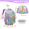 3 Unidades Mochila con Ruedas Bolso Carrito Escolar para Niñas Mochila con Ruedas para Estudiantes de Primaria Equipaje de Mano Mochila Escolar con Ruedas