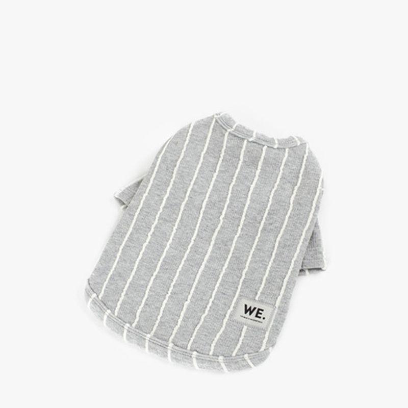 WE.FAM WEFAM T-shirt à rayures et col pointu - Gris