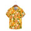 Men's Hawaiian Shirt, Collared Shirt, Street-Style Loose Short-Sleeve Shirt