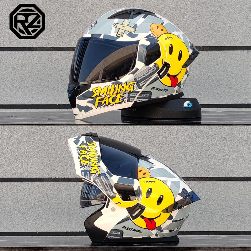 ORZ Unisex Motorcycle Helmet DOT Certification Double Lens Cross Section Helmet Safety Modular Flip Helm Helmet With Visor