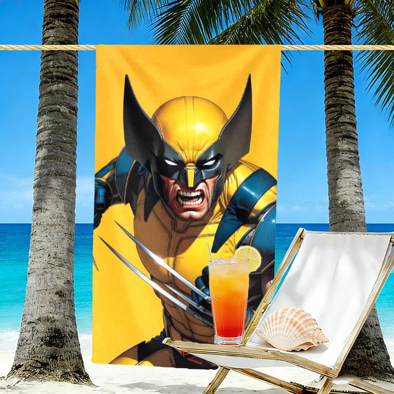 Wolverine Print Beach Towel Design, Soft, Lightweight. for Home Bathroom, Spa, Pool, Yoga, Surfing, Camping, Gift for Family, Friend