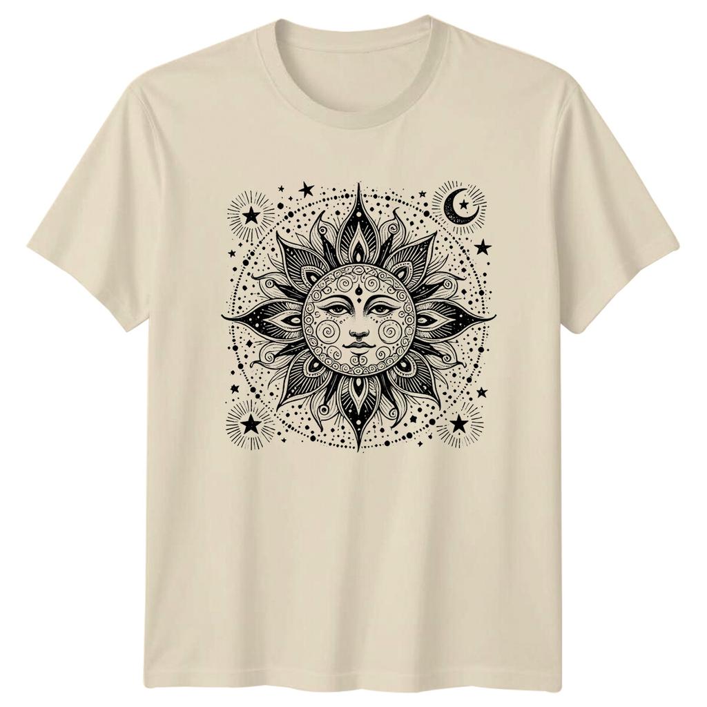 Celestial Sun Face TShirt Boho Magic Mystic Sun Art Shirt