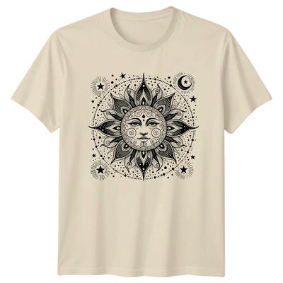 Celestial Sun Face TShirt Boho Magic Mystic Sun Art Shirt