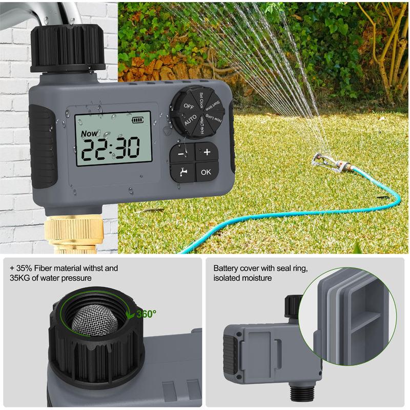 Newest Automatic Water Timer Intelligent Irrigation Watering System Sprinkler Timer Garden Programmer Equipment IPX5 LCD Display
