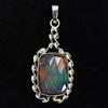 Natural Opal CERTIFIED 33 Ct 925 Sterling Silver Cushion Pendant Gift For Him
