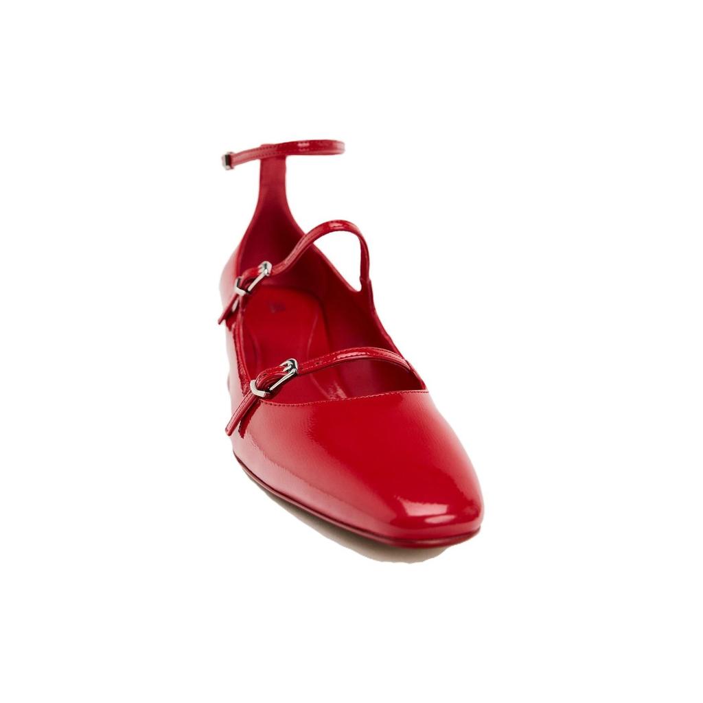 Zara Pu Strap High Heel Chunky Mary Jane Shoes 4Cm Women Shoes Red 12216310600