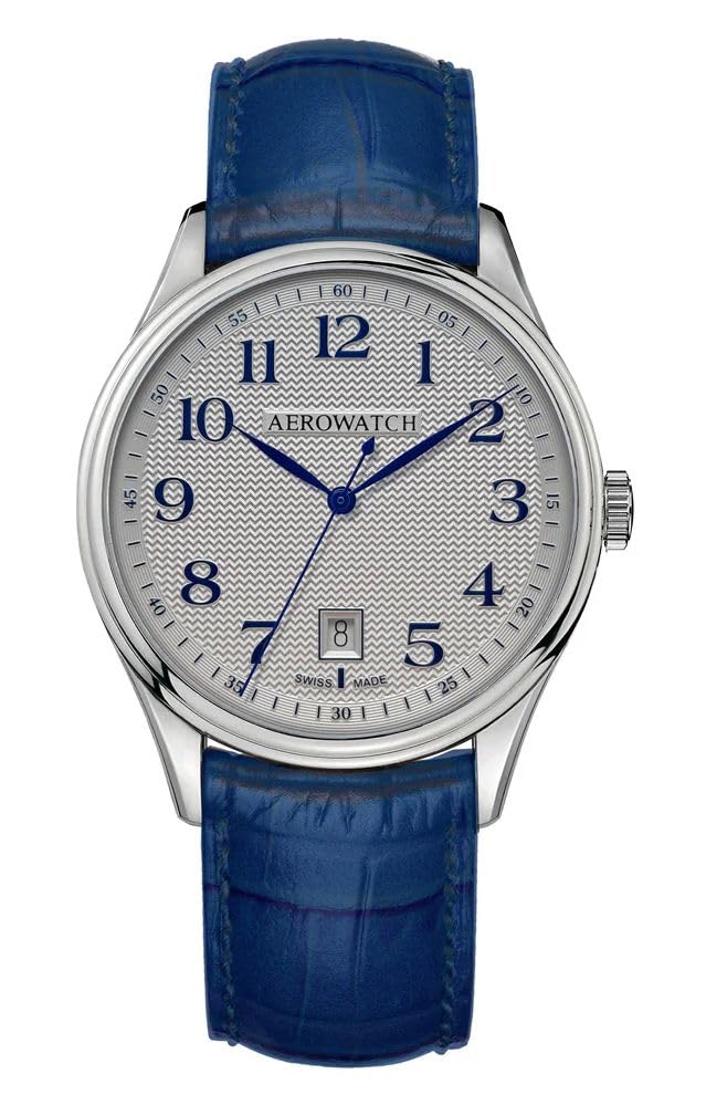 

Aerowatch A42102 AA05 Blue Date Swiss Made Men s Watch, синій