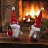 Snowflake Pattern Holiday Decor Christmas Gnome Plush Figurines, Faceless Santa Stuffed Cloth Dolls, Festive Home Accents Scandinavian Elf Tabletop