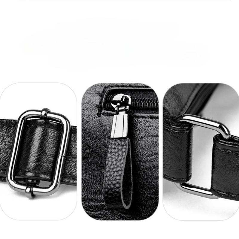 Women's Leather Crossbody Bag Large Capacity Multi-pocket Shoulder Bag for Middle-aged Mom Daily Life  and Weekend Outings