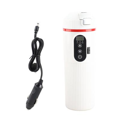 Car Electric Kettle 500ml Car Heating Cup Stainless Steel Intelligent Temperature Display Electric