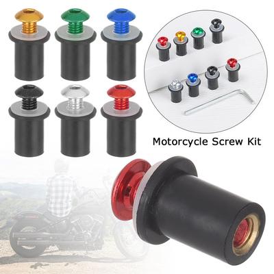 10Pcs Aluminum CNC Moto Decor Motorcycle Windscreen Screw Kit Windshield Bolt Nuts Fastener