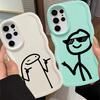 Cool Line People Soft Phone Cover Case for Samsung Galaxy S22 Ultra S24 S20 FE S21 S25 S23 Plus A25 A26 A34 A54 A35 A55 A24 A36