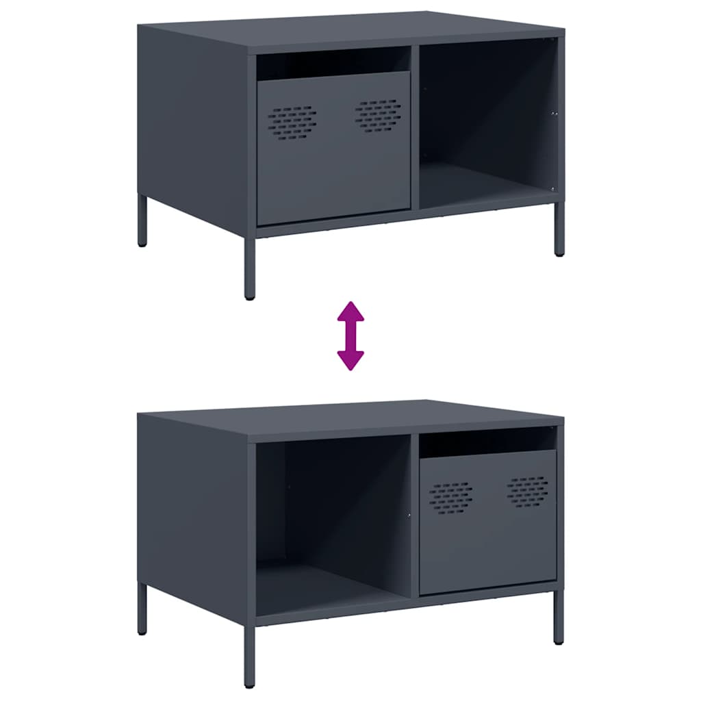 Coffee Table Anthracite 68.5 X 50 X 43.5 Cm Cold Rolled Steel