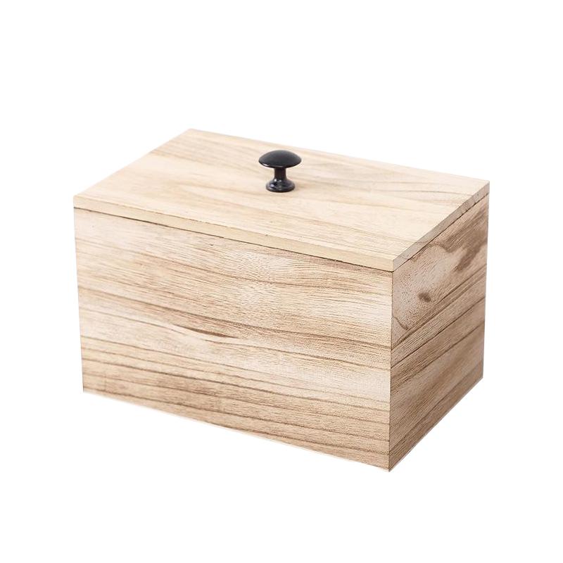 

1 деревянная многофункциональная гигиеническая коробка с элегантной крышкой и экологически чистым хранением, украшение для ванной комнаты 20 * 13 * 13 см абрикосовый