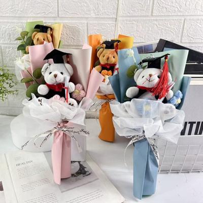 Bouquet Decoration Dr. Bear Bouquet Knitted Bouquet Animal Bouquet  Graduation Ceremony