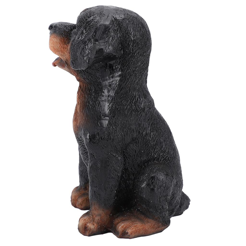 Dog Desktop Ornament Resin Adorable Sitting Dog Figurine for Bedrooms Balconies Bookshelves Gift