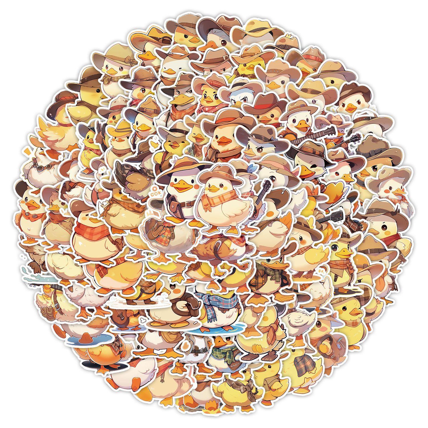 

100 Cowboy Duck Graffiti Stickers Skateboard Suitcase Decoration Stickers Waterproof Creative Children s Cartoon Ins Stickers