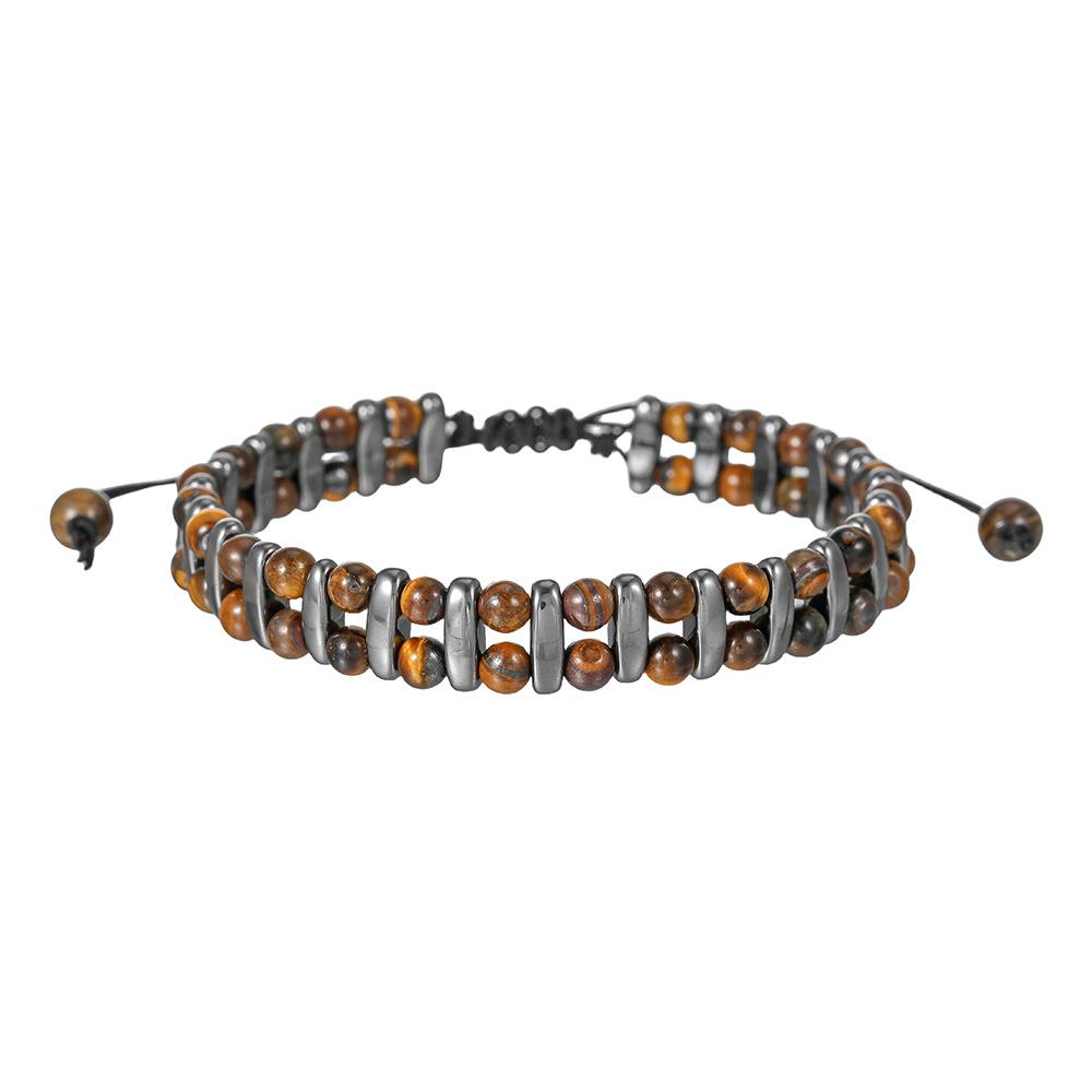 Men's Fashion Beaded Hematite Elastic Bracelet