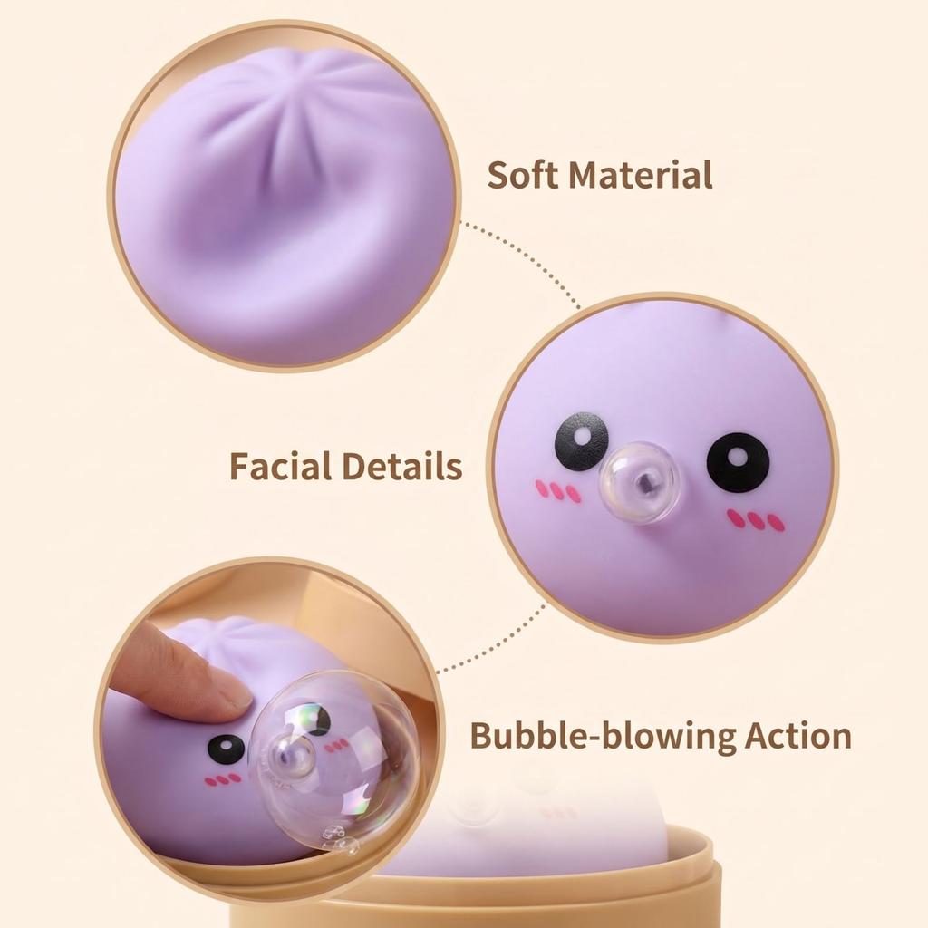Bao Dumpling Bubble Squeeze Toy In Steamer Box Design Soft Touch Stress Relief Sensory Fidget for Desk Office Home Play