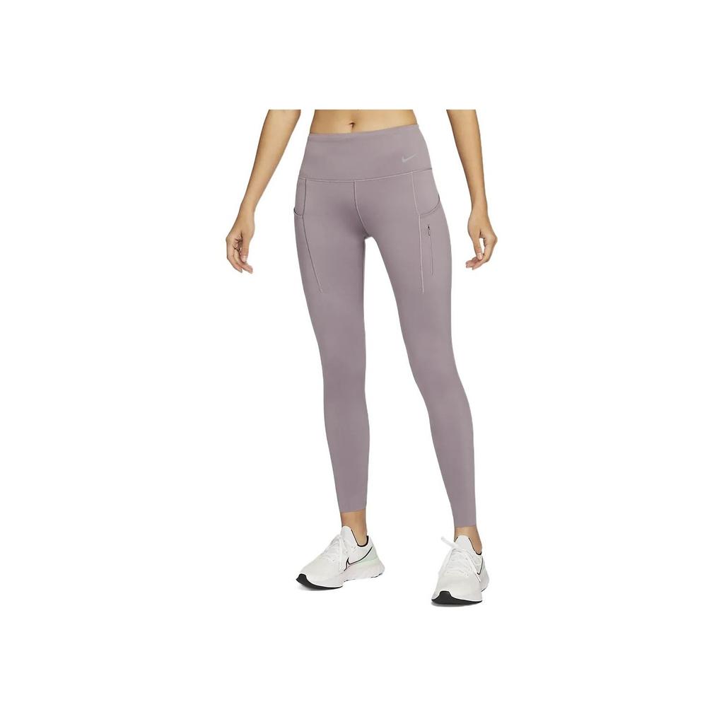 Nike Go Unleashed Series Solid Color Logo Pocket Trimmed Slim Fit Workout Pants Women pants Smoky-Purple DQ5673-531