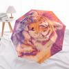 1pc Tiger Umbrella Portable Folding Umbrella Durable Iron Frame, Suitable for All Seasons Home Travel Outdoor yy260319003