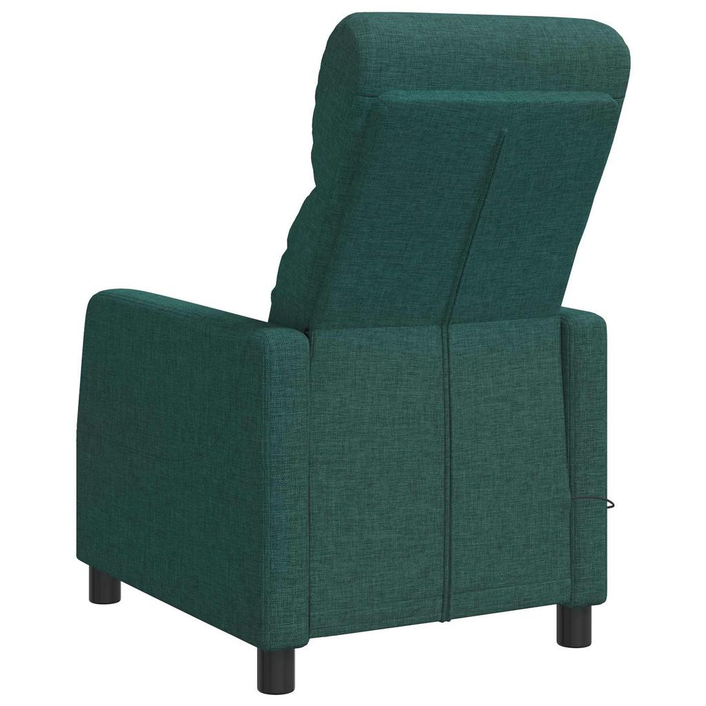 Massage Recliner Dark Green Fabric