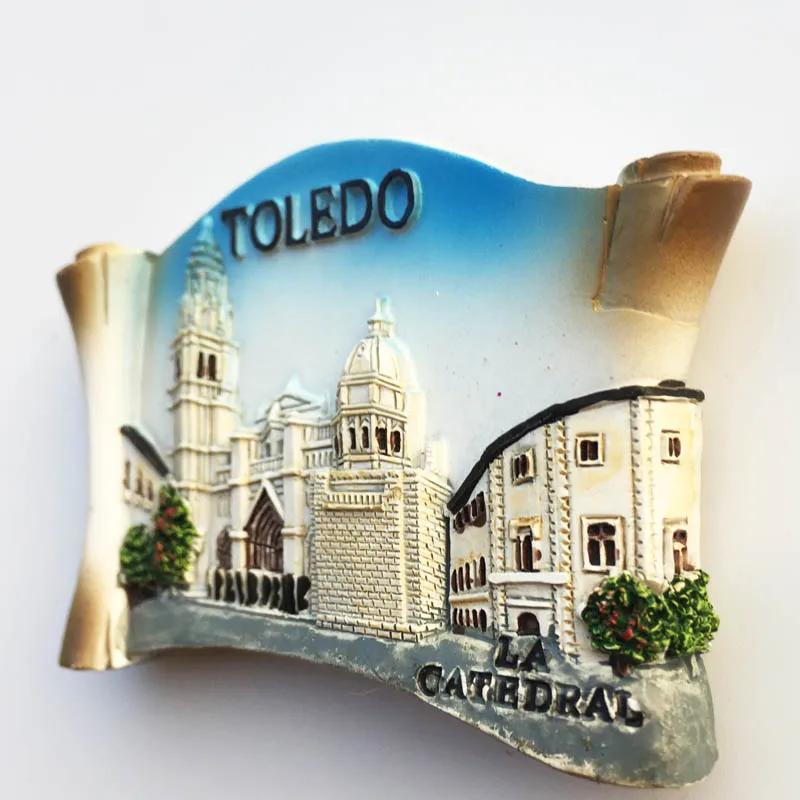 Spain Tourist Souvenris Fridge Magnets Toledo Barcelona the Sagrada Família Valencia Fridge Stickers Home Decor Birthday Gifts