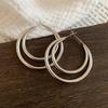 Silver Needle Multi-layer Round Earrings, Simple Temperament, Niche Design Stud Earrings, Light Luxury and High-end Earrings.