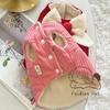 Cute Heart Big Bow Corduroy Dog Dress Thick Warm Pet Apparel Winter Dog Clothes Puppy Small Dog Costume Apparel Pet Dresses Coat