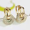 Cao Shi High-End Korean Style Women's Zircon Round Earrings
