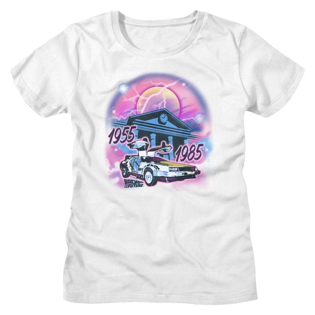 Back To The Future Movie Airbrished Clock Tower Womans T Shirt 4XL
